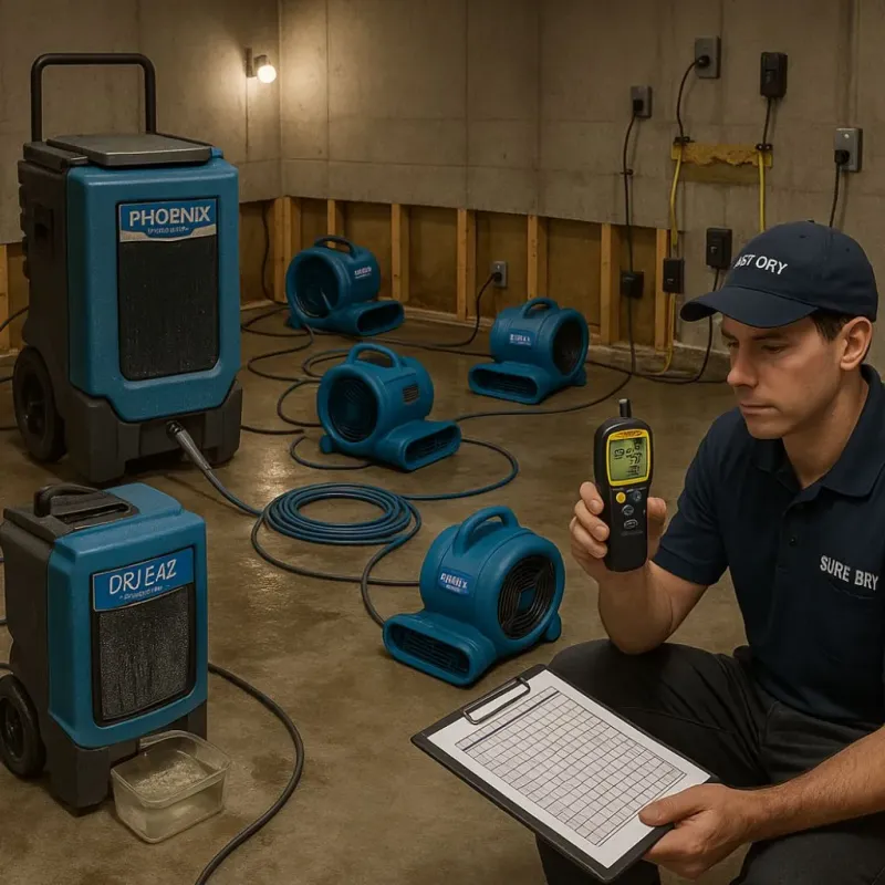 Structural Drying and Dehumidification process in Hampton, NJ